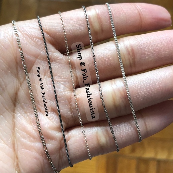 Sterling silver necklace chains 5 total - Picture 3 of 17
